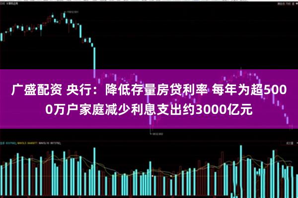 广盛配资 央行：降低存量房贷利率 每年为超5000万户家庭减少利息支出约3000亿元