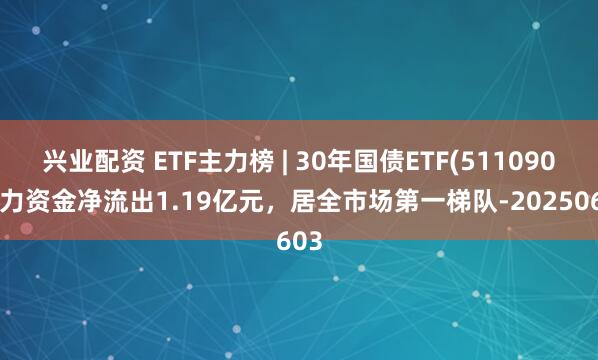 兴业配资 ETF主力榜 | 30年国债ETF(511090)主力资金净流出1.19亿元，居全市场第一梯队-20250603
