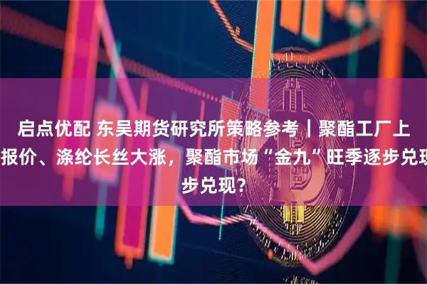 启点优配 东吴期货研究所策略参考|聚酯工厂上调报价、涤纶长丝大涨,聚酯市场“金九”旺季逐步兑现?