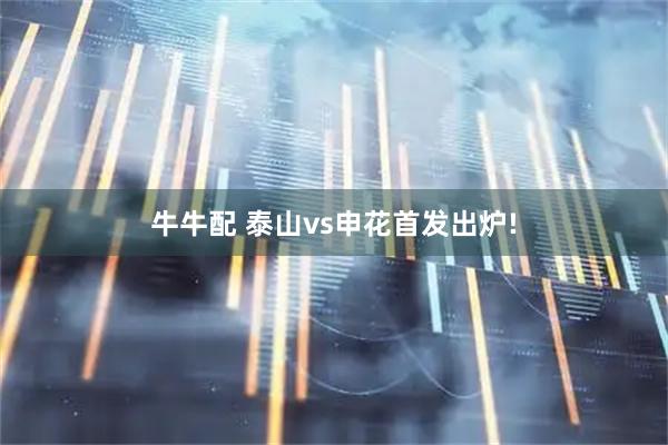 牛牛配 泰山vs申花首发出炉!